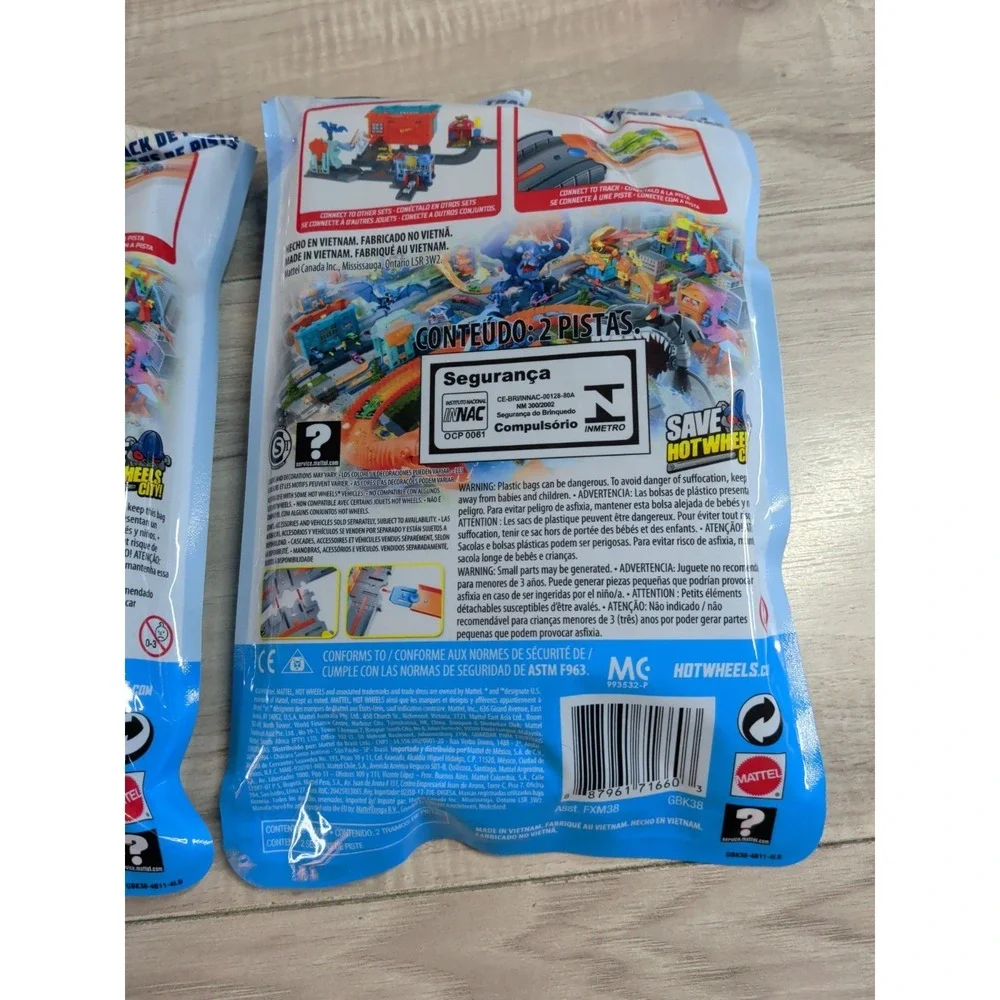 2 NEW Hot Wheels City Track Pack Straight Piece & Intersection Pack hotwheels